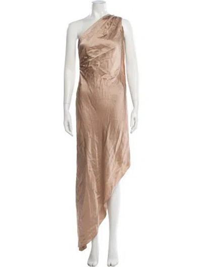 Pre-owned Lapointe One-shoulder Long Dress In Neutral