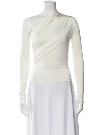 Pre-owned Lapointe One-shoulder Long Sleeve Top In Neutral