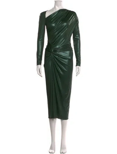 Pre-owned Lapointe One-shoulder Midi Length Dress In Green