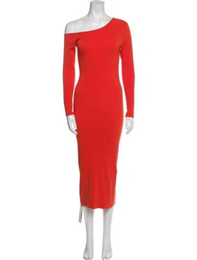 Pre-owned Lapointe One-shoulder Midi Length Dress In Orange
