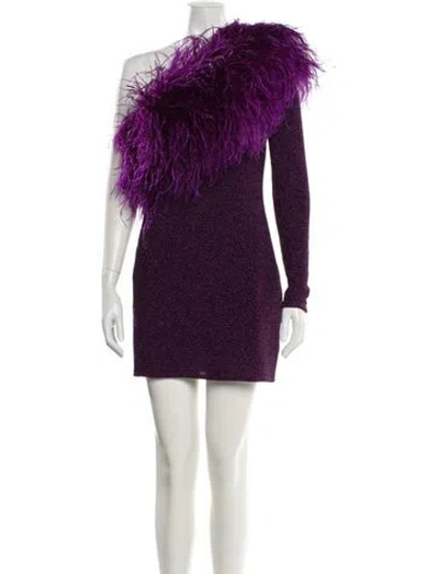 Pre-owned Lapointe One-shoulder Mini Dress In Purple