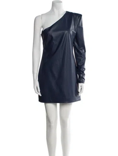 Pre-owned Lapointe One-shoulder Mini Dress W/ Tags In Blue
