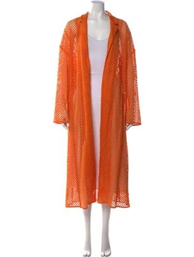 Pre-owned Lapointe Open Front Sweater In Orange