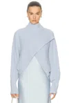 Lapointe Organic Cashmere Crossover Sweater In Blue