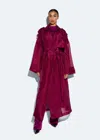 Lapointe Organza Trench In Berry