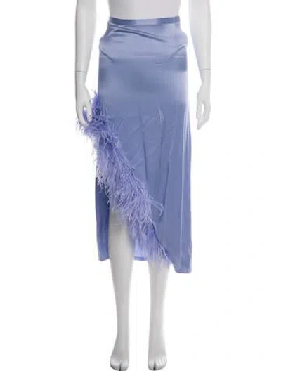 Pre-owned Lapointe Ostrich Feather Midi Length Skirt In Purple