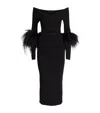 Lapointe Ostrich Feather-trimmed Cross-front Dress In Black