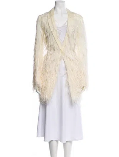 Pre-owned Lapointe Ostrich Vest In Neutral