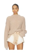 Lapointe Oversized Crew Neck Sweater In Neutral