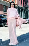 Lapointe Oversized Organic Silk Twill Cape In Light Pink