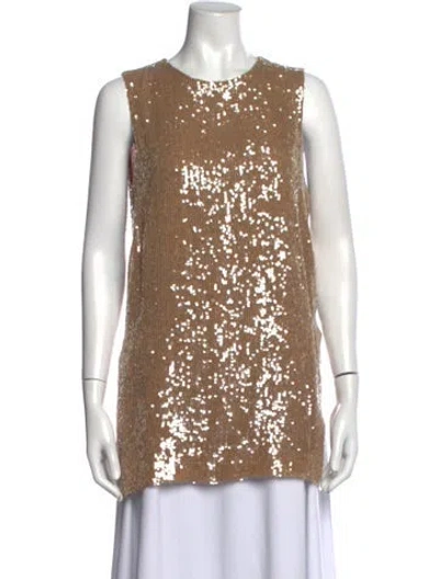 Pre-owned Lapointe Patterned Crew Neck Top In Neutrals