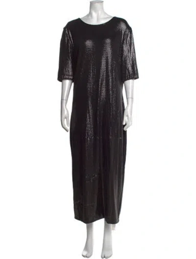 Pre-owned Lapointe Patterned Long Dress In Black