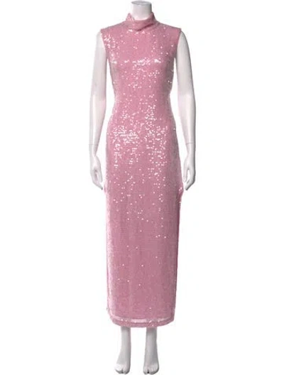 Pre-owned Lapointe Patterned Long Dress In Pink