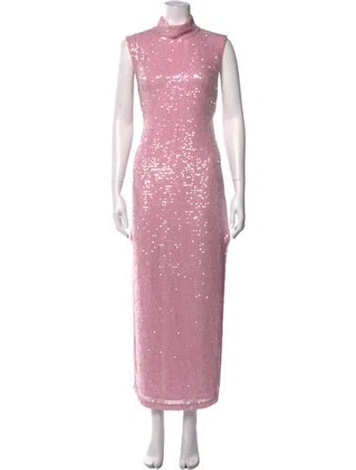 Pre-owned Lapointe Patterned Long Dress In Pink