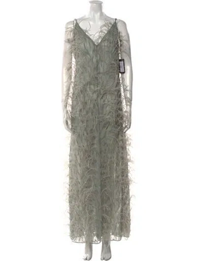 Pre-owned Lapointe Patterned Long Dress W/ Tags In Green