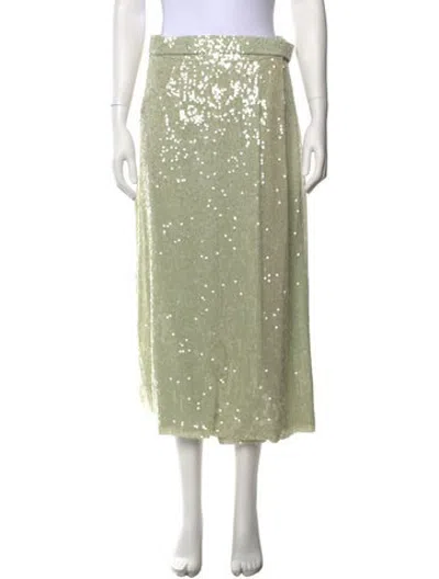 Pre-owned Lapointe Patterned Long Skirt W/ Tags In Green