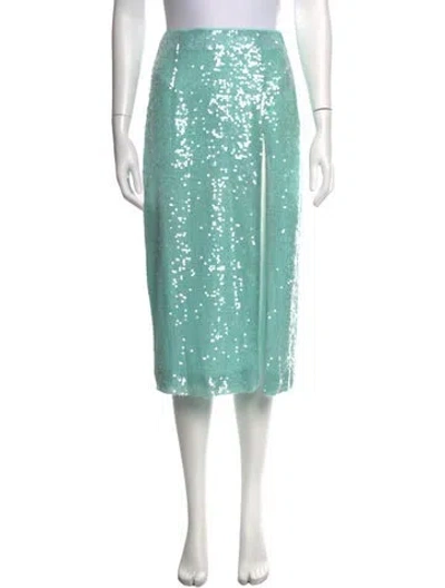 Pre-owned Lapointe Patterned Midi Length Skirt In Blue/green
