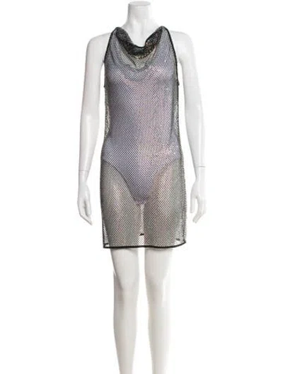 Pre-owned Lapointe Patterned Mini Dress In Black