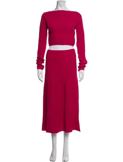 Pre-owned Lapointe Patterned Skirt Set W/ Tags In Red