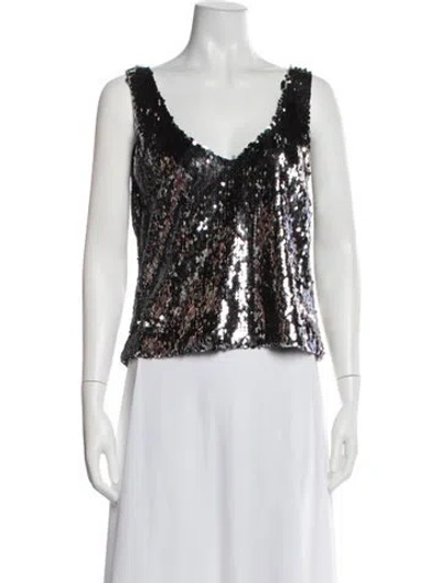 Pre-owned Lapointe Patterned V-neck Top In Multi