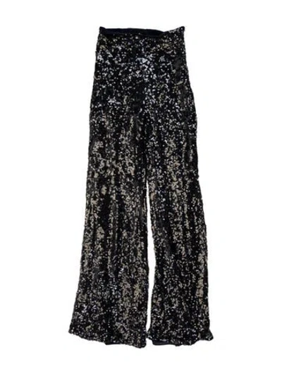 Pre-owned Lapointe Patterned Wide Leg Pants In Black