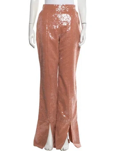 Pre-owned Lapointe Patterned Wide Leg Pants In Orange