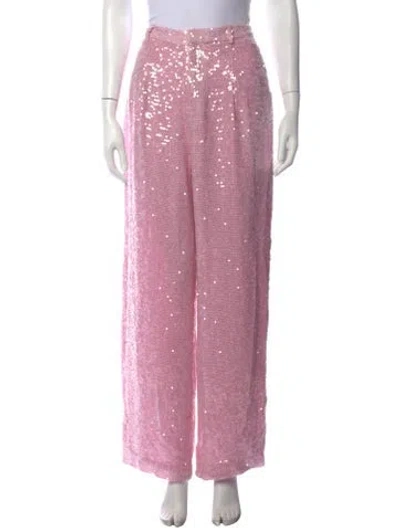 Pre-owned Lapointe Patterned Wide Leg Pants In Pink