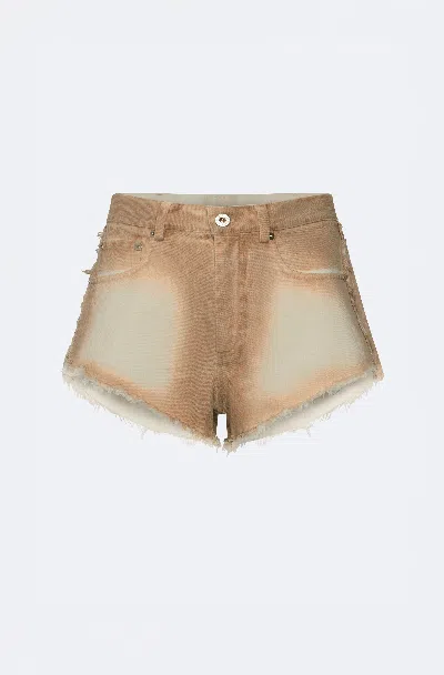Lapointe Pigment Denim Base Mini Short In Animal Print