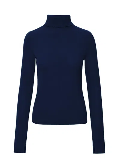 Lapointe Pintuck Turtleneck In Navy
