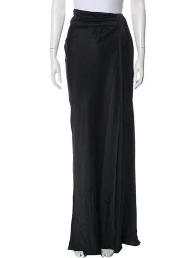 Pre-owned Lapointe Pleated Accents Long Skirt In Black