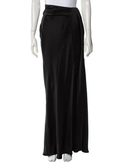 Pre-owned Lapointe Pleated Accents Long Skirt In Black