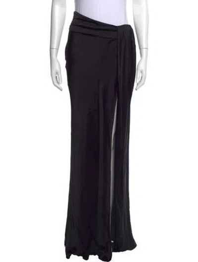 Pre-owned Lapointe Pleated Accents Long Skirt W/ Tags In Black