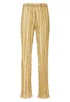 Lapointe Pleated Georgette Slim Pant In Moss/citron