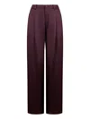 Lapointe Pleated Satin-effect Palazzo Pants In Burgundy
