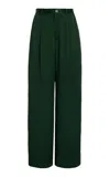 Lapointe Pleated Satin Pants In Green