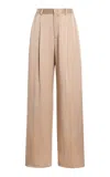 Lapointe Pleated Satin Relaxed Pants In Gray