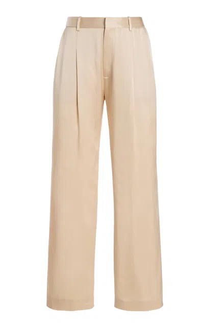 LAPOINTE PLEATED SATIN TAPERED PANTS