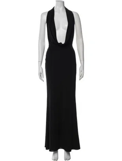 Pre-owned Lapointe Plunge Neckline Long Dress W/ Tags In Black