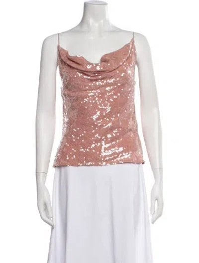 Pre-owned Lapointe Printed Cowl Neck Top W/ Tags In Pink