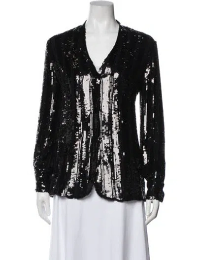 Pre-owned Lapointe Printed Evening Jacket W/ Tags In Black