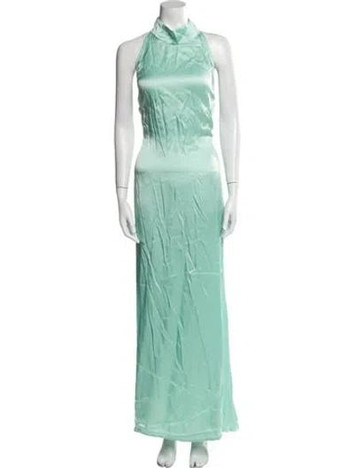 Pre-owned Lapointe Printed Long Dress In Green
