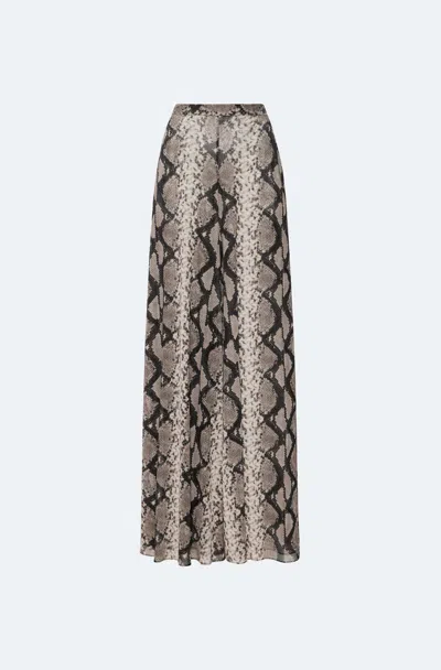 Lapointe Printed Mesh Wide Leg Pant In Python Print