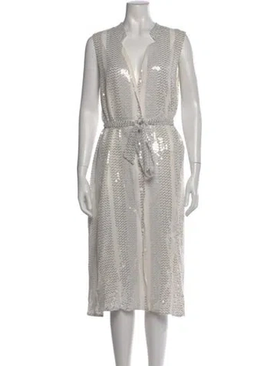 Pre-owned Lapointe Printed Midi Length Dress In Gray
