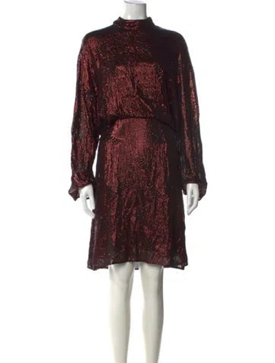 Pre-owned Lapointe Printed Mini Dress In Brown/metallic