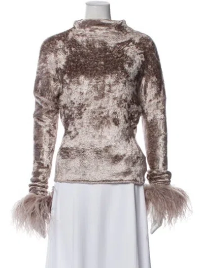 Pre-owned Lapointe Printed Mock Neck Sweater W/ Tags In Multi