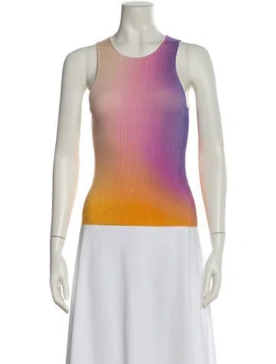 Pre-owned Lapointe Printed Scoop Neck Top In Purple