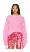Lapointe Mohair Sweater In 荷花红