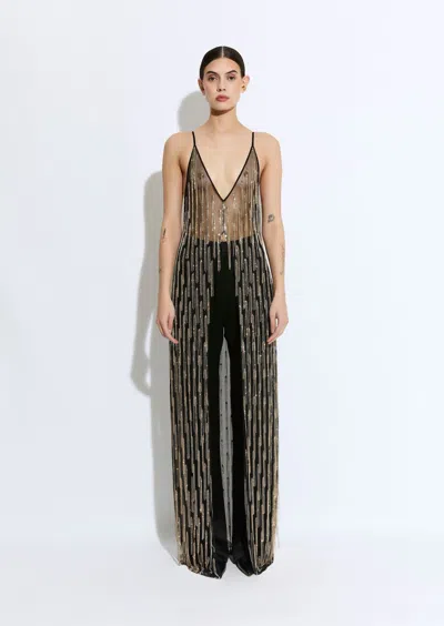 Lapointe Rhinestone Fringe Long Cami Top