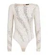 Lapointe Rhinestone Swirl Bodysuit In Neutral