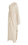 LAPOINTE RUCHED COATED JERSEY GOWN